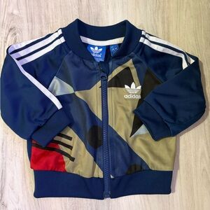 Adidas Infant Navy and Cream Track Jacket